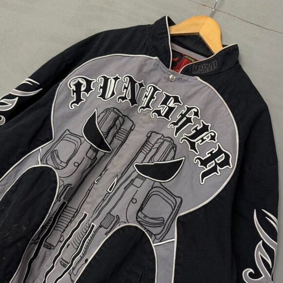 Vintage JH Design Punisher Nascar‎ Bomber Jacket 2XL - Picture 3 of 7
